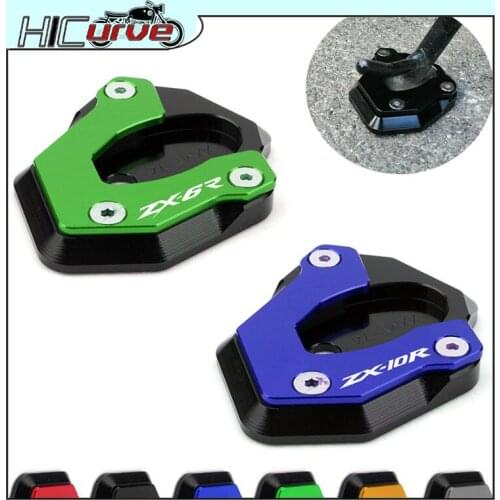 FOR KAWASAKI ZX6R ZX10R 2008-2016 ZX 6R 10R Motorcycle Kickstand Foot Side Stand Extension Pad Support Plate