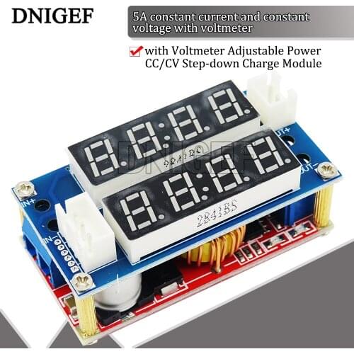 DNIGEF 2 in 1 Xl4015 5A Constant Current Constant Voltage with Voltmeter Adjustable Power CC/CV Step-down Charge Module