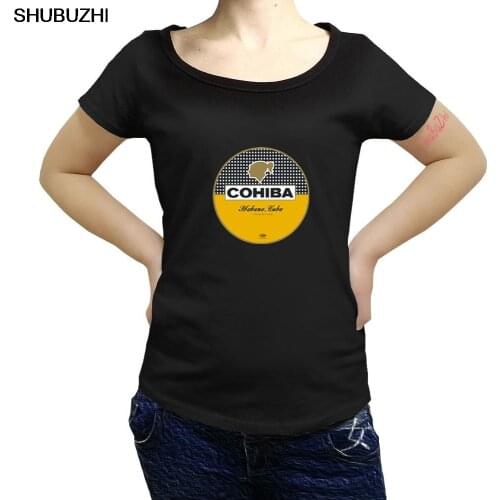 Cohiba Habanos Cigar Tobaco Cigarillo Havana Cuba Cuban funny summer women cotton o-neck t-shirt cotton free shipping sbz351
