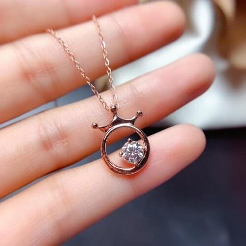 Exquisite pouring shiny moissanite necklace for women necklace jewelry 925 sterling silver birthday gift round shiny gem