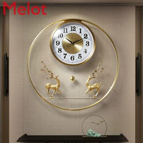 Chinese Luxury Wall Clock Chinese Style Living Room Pure Copper Household Light Luxury Clock Creative Fashion Clock