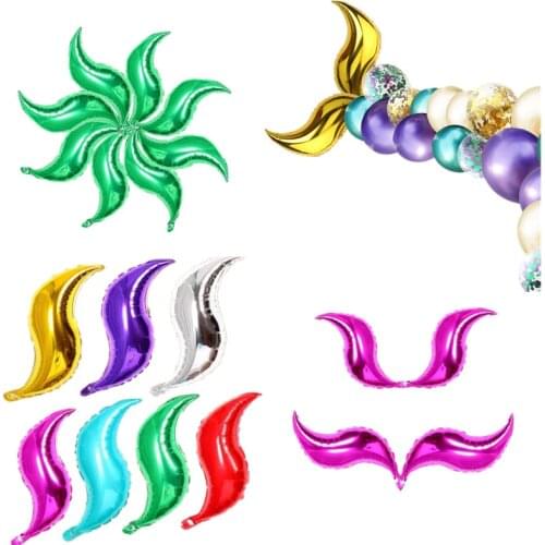 Creative 18 Inch S-shaped Foil Balloon DIY Mermaid Tail Flower Inflatable Air Balllons Kids Birthday Wedding Party Decorations