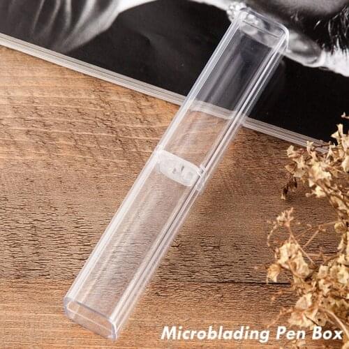 Crystal Acrylic Microblading pen Box caneta microblading tebori display and storage box brow manual tattoo supplies