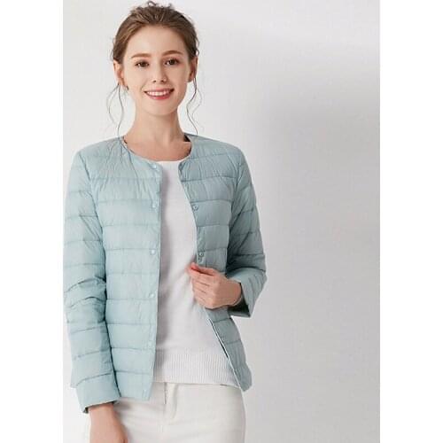 Women 2019 Autumn And Winter New Casual Ultra Light White Duck Down Jacket fashion Slim Short Down Coat Women