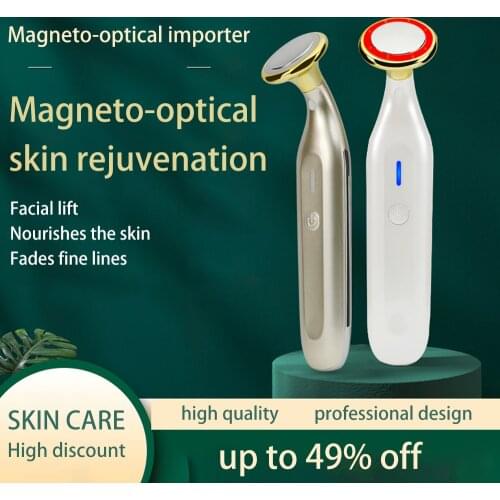 Face Massager Skin Rejuvenation Device Hot Compress Blue Red Light Skin Care Machine Face Lifting Tightening Beauty IPL Devic