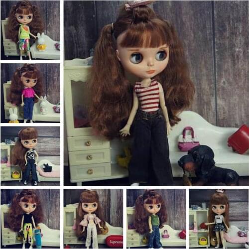 Fashion Blythy Doll Clothes Set Outfits Coat Tank Top Skirt Dress Pants Trousers For Blyth 1/6 BJD Dolls Accessories Kids Toys