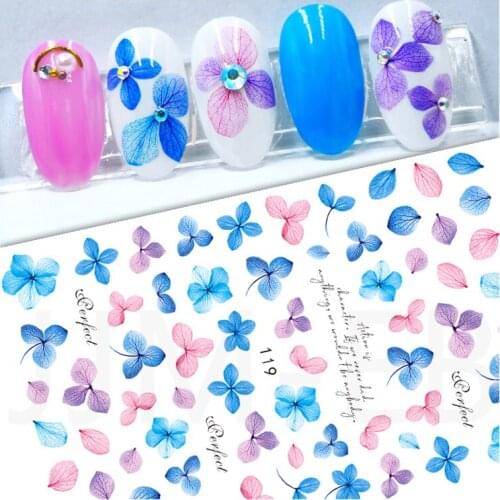 10PCS A pack of New Years new geometric English color floral nail stickers design DIY nail stickers decorative accessories