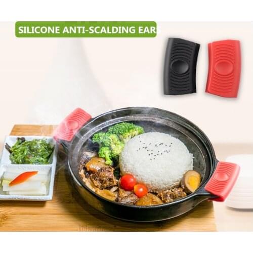 Anti-Hot Gloves Kitchen Accessories Multi-Color Kitchen Silicone Insulated Oven Gloves Casserole Ear Pot Holder Handle Cocina