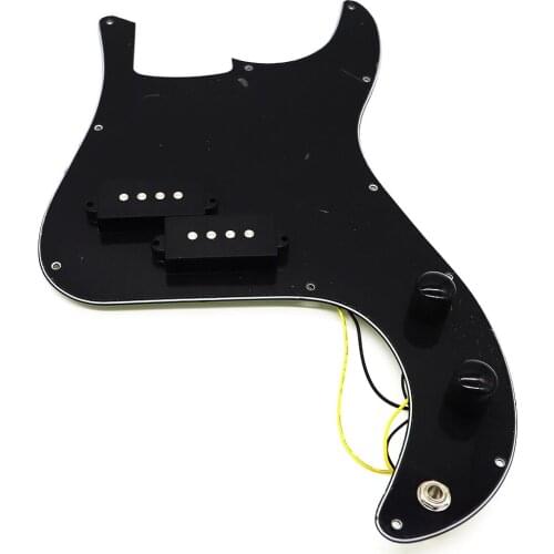 PB P Bass 3 Ply Prewired Loaded Pickguard Pickup for Precision Bass Guitar Black