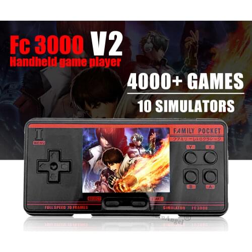 FC3000 handheld game console 8 simulator Black and Grey childrens color screen game console built in 1091 Games