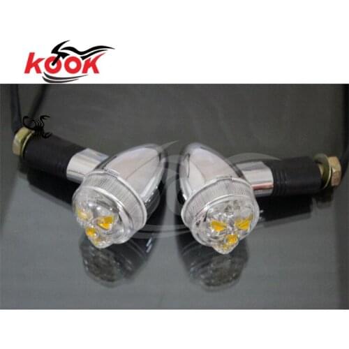 Skull motorcycle Turn signal light Human skeleton decals motorbike indicator amber blinker lamp for harley honda suzuki yamaha