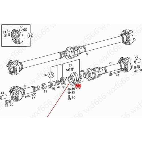 Drive shaft suspension Bearing bracket W140mer ced es-be nzS280 S320Bearing hanger Bearing rubber Folding support Bridge bearing