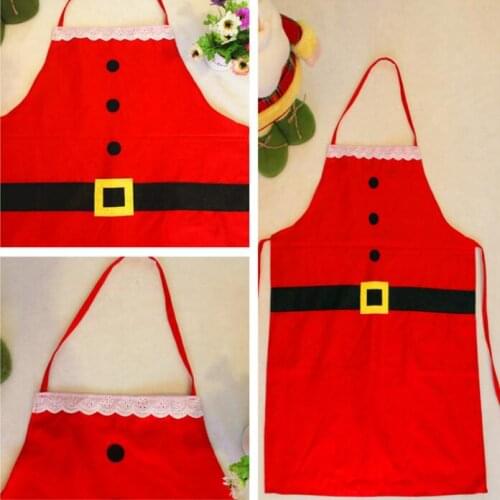 Christmas household apron New Christmas Kitchen Bar Home Decorations Santa Claus Unisex Aprons Red Non-woven FP02