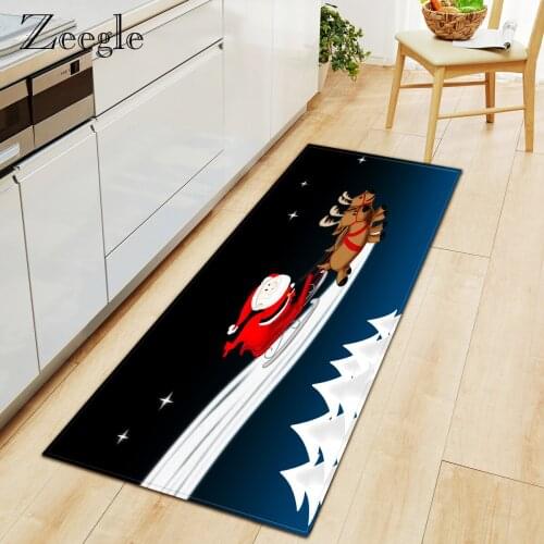 Christmas Rug Kitchen Carpet Anti-slip Hallway Carpet Bathroom Doormat Soft Bedside Mat Child Carpet Decoration Living Room Rug