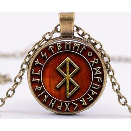 Viking Peace Rune in Runic Circle pendant jewelry Glass Cabochon Necklace jewelry