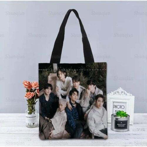 KPOP GOT7 Handbag Foldable Shopping Bag Reusable Eco Large Unisex Canvas Fabric Shoulder Bags Tote Grocery Cloth Pouch 0512