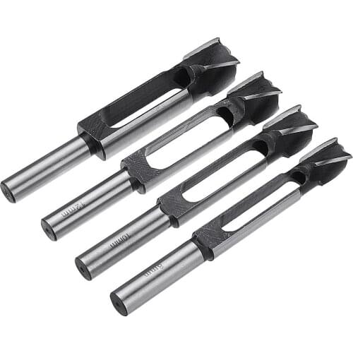 4pcs 8/10/12/15mm Tenon Dowel Plug Drill High Carbon Steel 13mm Shank Tenon Maker Tapered Woodworking Cutter