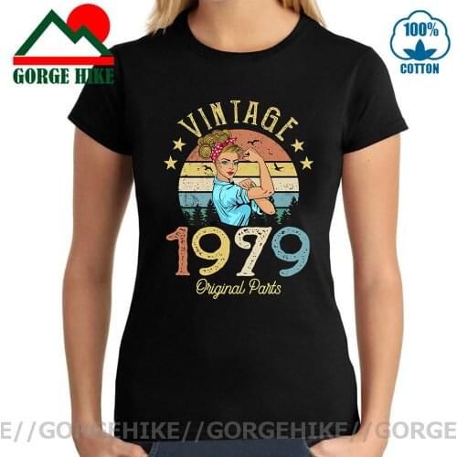 Vintage 1979 T shirt Made in 1979 42nd birthday Gift Cotton Female Clothing O Neck Aesthetic T-Shirt Short Sleeve Girl Tops Tees