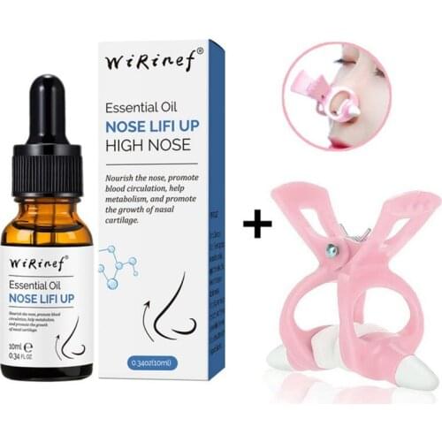 Nose Repair Massage Essential Oil Nose Lift up Oil with Nose up Clip for Wide Noses Nose Up Heighten Rhinoplasty Essential Oil