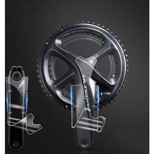 3 Sheets Bike Crank Protective Film Cover Carbon Fiber Tooth Plate Crank Sticker