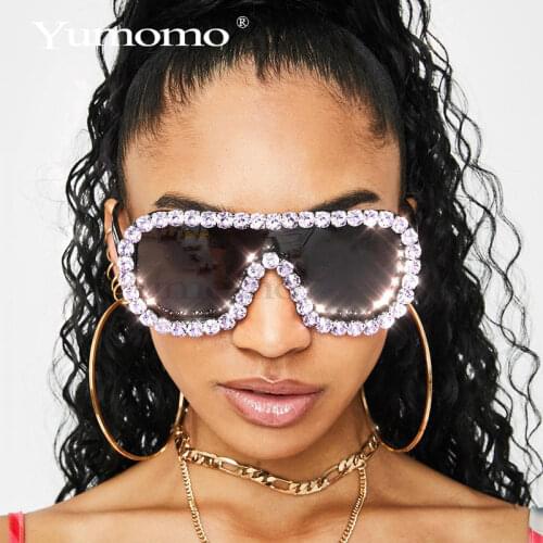 2020 Colorful Diamond Square Sunglasses Women Rhinestone Retro Gradient Sun Glasses Vintage Oversized Feminino Eyeglasses UV400