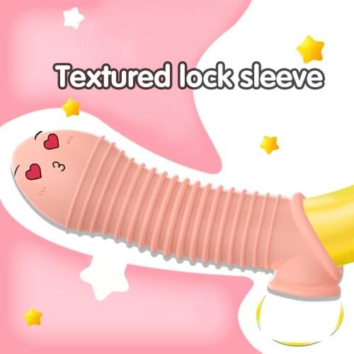 Liquid Silicone Reusable Penis Sleeve Extender Penis Cover Condom Extension Sex Toy for Men Cock Enlarger Condom Sheath Delay