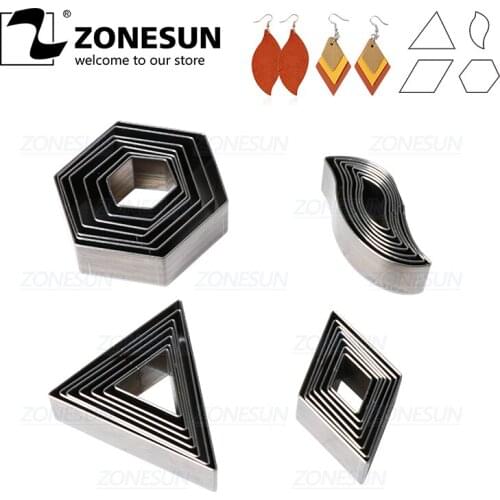 ZONESUN Rhombus Leaf Leather Craft Tools Cutting Die Clicker Steel Rule Die Punching Toosl For Cutting Out Leather Earring