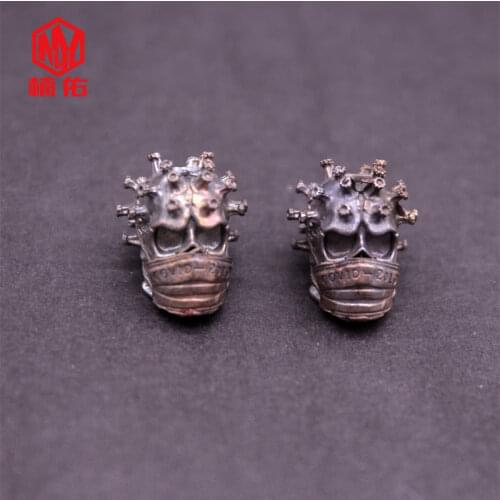 1PC Retro Brass Copper Oxide EDC Paracord Beads Umbrella Rope Cord Lanyard Pendants Knife Beads Knife Keychain Accessories