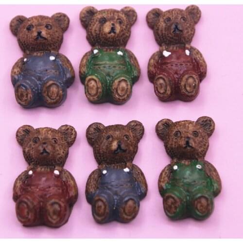 10pcs resin Cartoon kawaii teddy bear flatback cabochon for Hair Bow Center, scrapbook,DIY craft 16x26mm