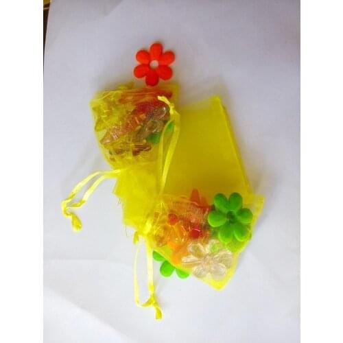 1000pcs 15*20cm Yellow Organza Gift Bag Jewelry Packaging Display Bags Drawstring Pouch For Bracelets/necklace/wed Yarn Bag