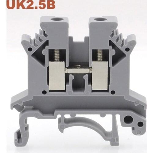 20/50/100pcs Din Rail Screw Terminal Block UK-2.5B Bornier Electric Wire Cable Terminals Blocks Connector Copper Morsettiera 32A