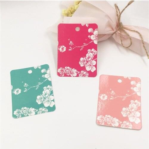 200PCS Long Stud Earring Cards Flower Printed Colorful Paper Cardboard Jewelry Display/Earring Classic Card Accept Custom Logo