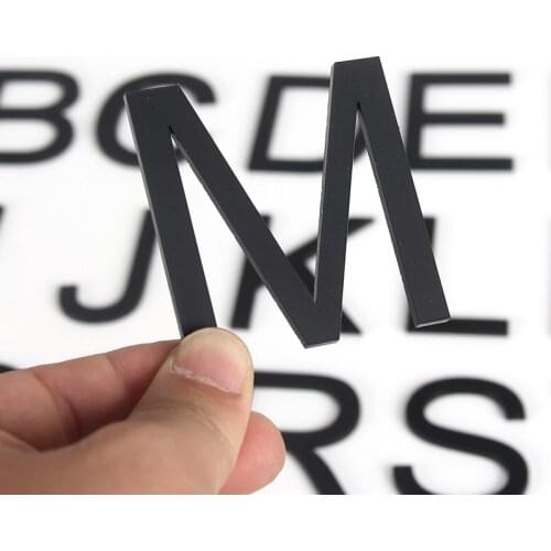 3D Letter Black Plexiglass Acrylic DIY House Number Identification Mark Figures in English With Gum Custom Size and Color