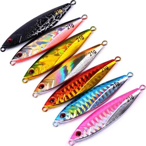 7PCS Fishing Deep sea Slow Jig Ocean Boat Rock Beach Metal Jigging Jigbait Spoon Lure baits 22g/6.5cm