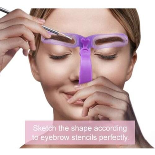 8PCS Styles Template Reusable Eyebrow Drawing Guide Card Stickers Trimming Set Makeup Tool Kit Assist Device for Beginners