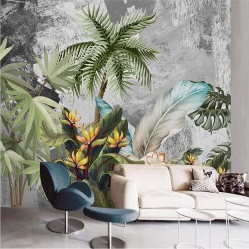 Beibehang custom Nordic modern abstract art leaf plant bedroom wallpaper living room landscape TV background wall paper murals