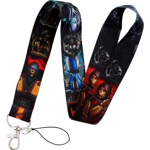 DZ2216 Mortal Kombat Key lanyard Car Keychain Personalise Office ID Card Pass Gym Mobile Phone Key Ring Badge Holder Jewelry