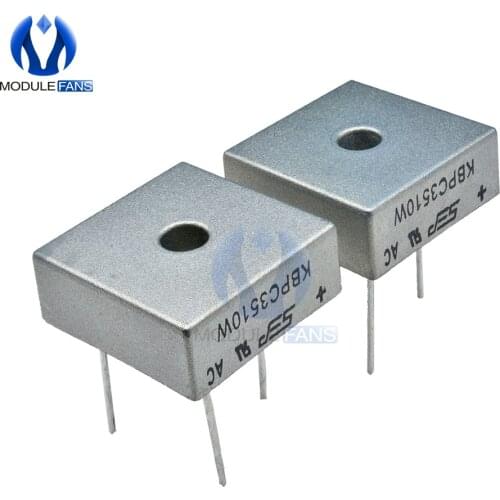 10PCS KBPC3510W KBPC3510 35A 1000V Diode Bridge Rectifier 4Pin Bridge Rectifier High Frequency Medium Power Electronic DIY 4P