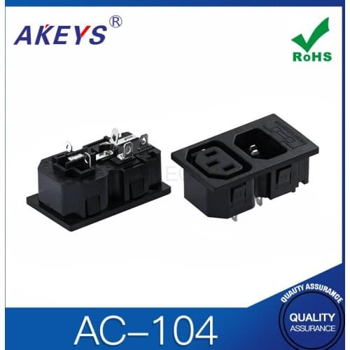 2PCS AC-104 WD-201 10A250V AC power socket switch with fuse