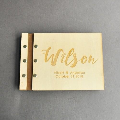 Personalised Wedding Guest Book Alternative, Wooden Wedding Guestbook with 50 Pages, Custom Wedding Guest Book A4 size