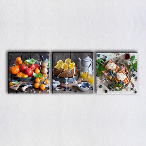 3 Pieces Paintings Of Fruit For Kitchen Home Decor Modern Canvas Art Wall Pictures For Dinning Room Food Print Poster Unframed