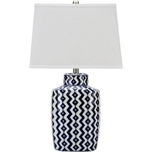 American Hand Drawn Ceramic Table Lamp for Study Living Room Bedroom Bedside Table Lamp Bed Room Decoration Night Lights