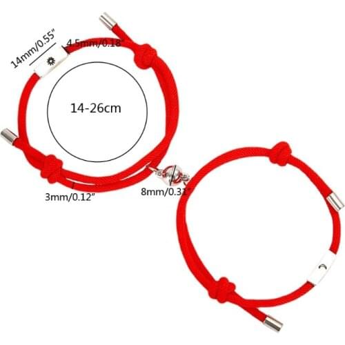 L5YC 2Pcs Sun and Moon Lover Couple Magnetic Distance Bracelet Kit Lovers Jewelry