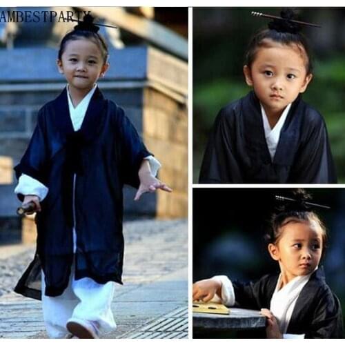 Hot 2020 Boys Girls Ancient Chinese Hanfu Dress Quju Shenyi Cosplay Clothing Performance clothes Priest Costume AMBESTPARTY