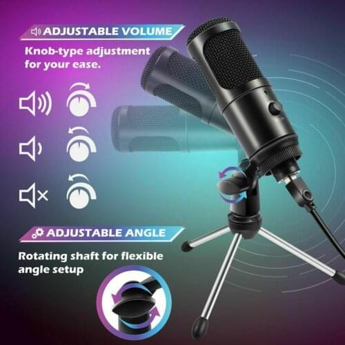 Multipurpose Condenser Microphone Professional For PC Gaming Computer Streaming Laptop Singing Studio Recording X8W7