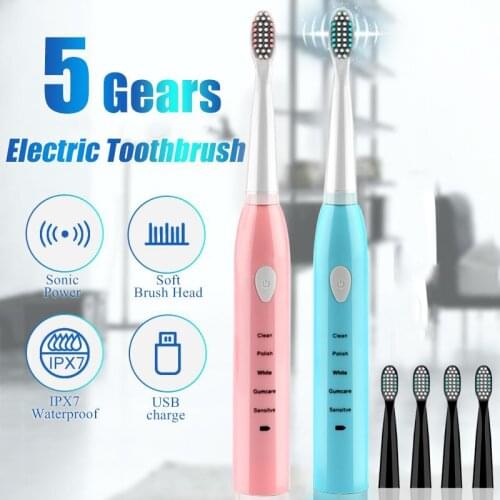 Powerful Ultrasonic Sonic Electric Toothbrush USB Charge Rechargeable Tooth Brushes Washable Electronic Whitening Teeth Brush