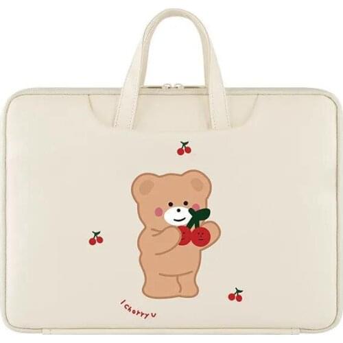 Cartoon Laptop Handbag for Apple Macbook Lenovo Notebook 13.3 15 15.6 Inch Laptop Bag Pu Leather Laptop Liner Bag