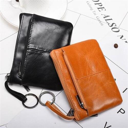 Men Women Retro Zipper Wallets Mini Fashion Coin Purse Card Case Men Women Credit Passport Card Bag ID Passport Card Wallet