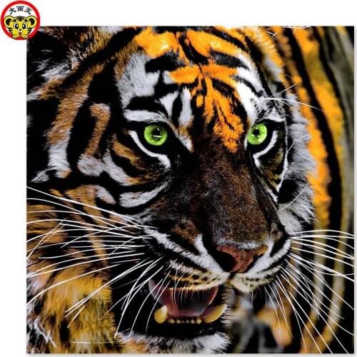 Painting by numbers art paint by number diy home decor painting decorative ferocious tiger animal king restaurant cafe bar
