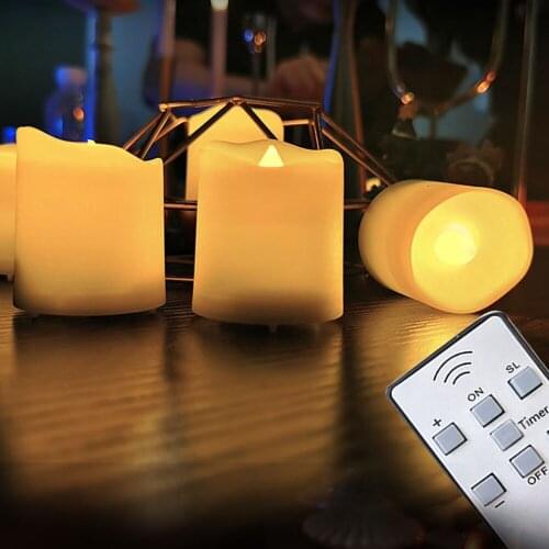 Pack of 9pc Electornic Candles Remote Contorl Tea Light CR2450 Battery Operated Timing Party Light Flicker LED Charistmas Decors